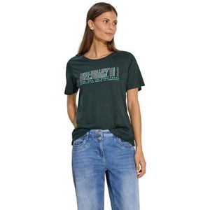 Cecil B321915 T-shirt met opschrift, kakigroen, XS dames, Khaki groen., XS
