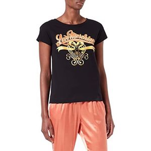 Love Moschino Boxy Fit Cotton Jersey T-shirt voor dames, zwart, 44