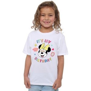 Minnie Mouse It's My Birthday Girls T-shirt, wit, 5-6 jaar, Wit, 5-6 jaar
