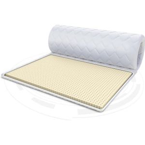 FDM Matrastopper latex matras topper 160x200 cm, hardheidsgraad H3, hoogte ca. 2 cm, geschikt voor mensen met allergieën, Öko-Tex wit