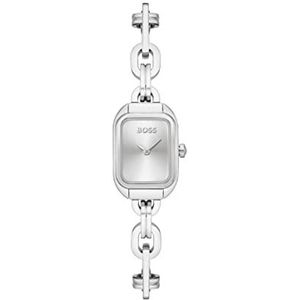 BOSS Analoog kwartshorloge voor dames met zilveren roestvrijstalen armband - 1502654, Zilver Wit, armband