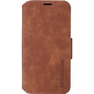 Commander Curve Book Case Deluxe voor Apple iPhone 12/12 Pro Brown