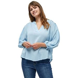 Peppercorn Emma Blouse met 3/4 mouwen Curve | Blauwe blouses voor dames VK | Lente dames tops | Maat 20