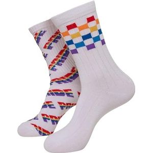 Urban Classics Unisex sokken Pride Racing 2-pack, sportsokken voor mannen en vrouwen, maten 35-50, multicolor, 47/50 cm