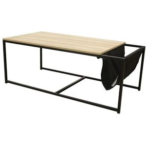HOME DECO FACTORY Tijdschriftenhouder Nate Meubels Bureau Salontafel bijzettafel, polyester, zwart-hout, 112 x 60 x 45 cm