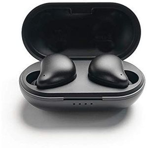 smpl Eersteklas, echte, draadloze bluetooth-oortelefoon, 5.0-hoofdtelefoon met 30 uur speeltijd, koppeling in één stap, touch-bediening, oordopjes met stereogeluid, ingebouwde microfoon, zwart