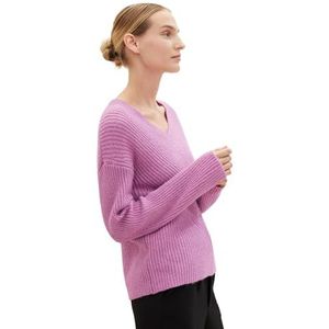 TOM TAILOR Basic damestrui met V-hals, 33963 - Mauvy Plum Melange, L