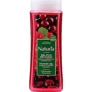 JOANNA Naturia Douchegelextract van kersen en rode bessen, grondig gereinigde en verfrissende huid, verzorgende douchegel voor dames, aangename geur, 300 ml