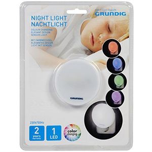 Grundig LED nachtlampje - met kleurverandering, plastic, wit, 7 x 7 x 4,8 cm