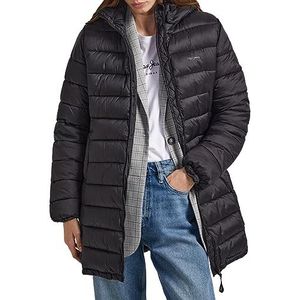Pepe Jeans Maddie Long Puffer Jacket voor dames, Zwart (zwart), XS