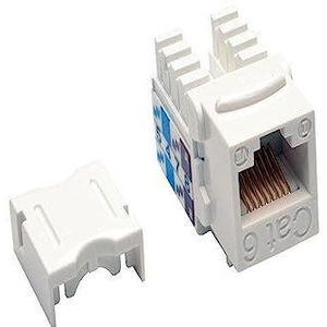 TRIPP LITE Cat6/5e witte muurplaat Keystone Jack, Punch-Down/RJ45 F TAA GSA (N238-001-WH)