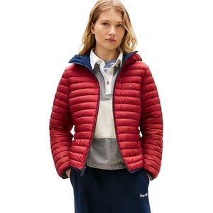 Tommy Hilfiger Dames STRETCH NYLON LW DOWN REV JAS WW0WW47754 Puffer Jacket, BLAUW (Dark Night Navy), M, BLAUW (Donker Nacht Navy), M