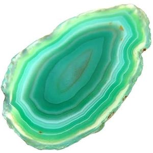 CRIGEMA Natuurlijke minerale steen voor helende stenen, meditatie, kristallen (groene agaat, 5-6 cm)