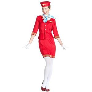 Boland - Stewardess-kostuum, 6-delig, carnavalskostuum voor themafeest, Halloween of carnaval, stewardess
