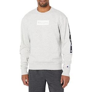 Champion Heren fleece met gemiddeld gewicht, sweatshirt met logo, Gebleekt steen crème heide, M