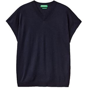 United Colors of Benetton T-shirt V-hals M/M 108AD400W trui, donkerblauw 616, S dames, donkerblauw 616, S