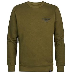 Petrol Industries Sweatshirt voor heren, ronde hals, Donker mos, XXL