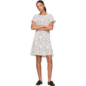 Tommy Hilfiger Dames klein lint F & F SS korte jurk klein lint print/ecru 34, Kleine lint Print/Ecru, 60