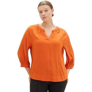 TOM TAILOR Plussize damesblouse, 32403 - Gold Flame Orange Melange, 54 Grote maten