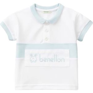 United Colors of Benetton Poloshirt voor kinderen, uniseks, Wit, 12 Maanden