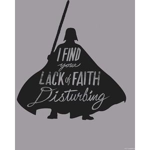 Komar Muurafbeelding - Star Wars Silhouette Quotes Vader - grootte: 40 x 50 cm (zonder lijst) - decoratie, kinderkamer, poster, kunstdruk