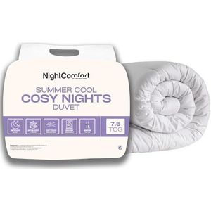 Night Comfort Cosy Nights 7,5 Tog Anti-Allergie Eenpersoonsdekbed - Ademend Premium Microvezel Cover met Lichtgewicht Hypoallergeen Hollowfiber Vulling Beddengoed Quilt - (200 cm x 135 cm, Wit)