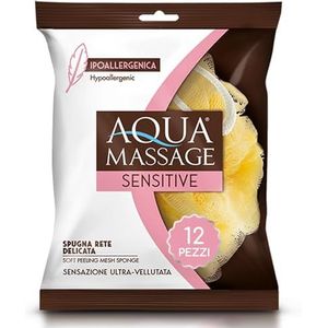 ARIX 12 hypoallergene netsponzen voor lichaamscrub, badspons voor ontspanning, activeert de microcirculatie, zachte spons voor het lichaam, 12 stuks