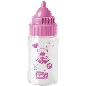 New Born Magische melkflesje met geluid, melkfles met verdwijdende melk, 3 babygeluiden, 13 cm, voor kinderen vanaf 3 jaar