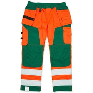 Blaklader 156818115349C58 Handwerker werkbroek, High Vis Oranje/Groen, Maat C58