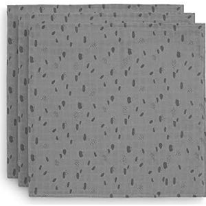Jollein - Hydrofiele Multidoek (70x70cm) 3 stuks - Hydrofiele doeken - Spot Storm Grey