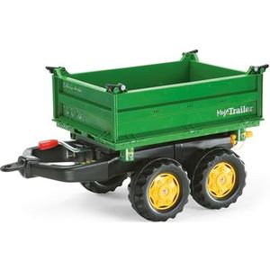 Rolly Toys RollyMega 122004 Trailer aanhanger, voor kinderen van 2,5 tot 5 jaar, driezijdige kiepwagen, achterkoppeling, tweeassige aanhanger