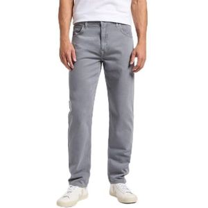 Lee Oscar Herenbroek, relaxed taps toelopende pasvorm, kegelvormige pijpen, Concrete, 31W / 32L