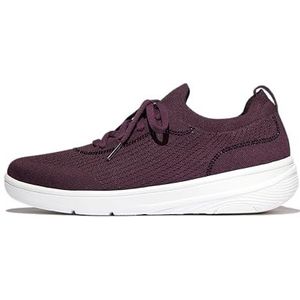Fitflop Dames Super-Q Crystal-Trim Knit Slip-ON Laced Sneakers, Plumberry, 6 UK, Loodgieter, 39 EU