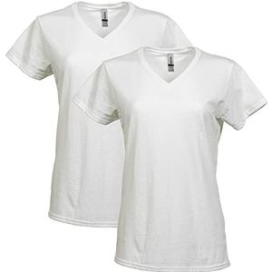 GILDAN T-shirt voor dames - wit - L