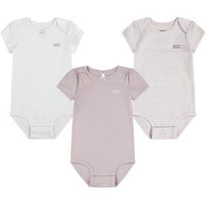 Levi's LVG 3PK Bow Bodysuit Set 1EK337 bijpassende jurken, perzikskin, NB0-3 meisjes, PEACHSKIN, NB0-3