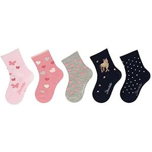 Sterntaler Meisjessokjes 5-pack meisjes kousenwaren, roze/grijs/inktblauw, 18 EU
