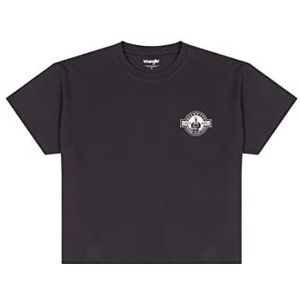 Wrangler Heren Graphic Tee T-shirt, Faded Black, Medium, Verguld zwart., M