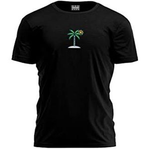 Bona Basics, Digitale print, basic T-shirt voor heren, 100% katoen, zwart, casual, bovenstuk voor heren, maat: XL, Zwart, XL