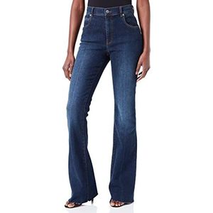 Love Moschino Dames Flared 5 Pocket Broek Jeans, Denim, 31, Denim, 60