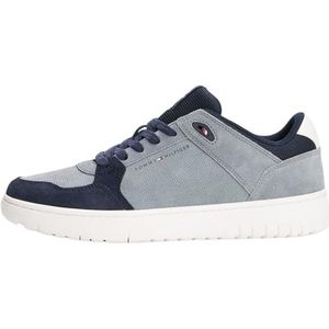Tommy Hilfiger Basketbalsneakers van suède voor heren, Grijs bewolkt grijs, 39 EU