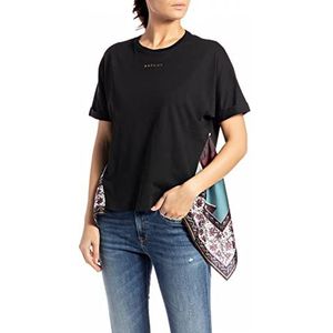 Replay Dames W3732 T-Shirt, 098 Zwart, M