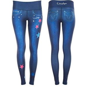 Figuur - Jeggings - Jeans-Look - Ademende Stof - Star-Applicaties