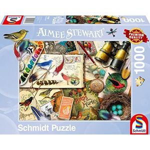 Schmidt Spiele 57582 Aimee Stewart, opgetafeld vogelobservatie, 1000 stukjes puzzel, normaal
