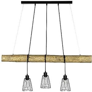 Homemania HOMBR_0285 Hanglamp, plafondlamp, hout, metaal, zwart, 115 x 80 x 120 cm