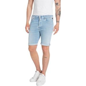 Replay Heren Tapered Fit Jeans Shorts RBJ981, 010, lichtblauw, 36W