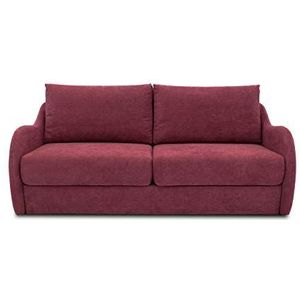 DOMO. Collection Sofa Echo, 2-zits met kruk, gestoffeerde meubel, 180 cm zitbreedte, functionele bank, 204 x 107 x 96 cm, bank in bordeauxrood