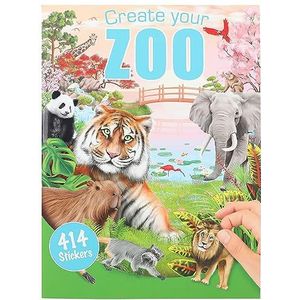 Depesche 12753 Stickeralbum ""Create your Zoo"", stickerboek met coole motieven en 3 dubbelpagina stickers, ca. 22 x 30 x 0,5 cm