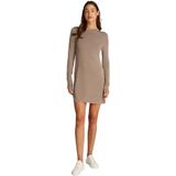 Calvin Klein - Gebreide Jurk - Oudroze/Zwart - Knitwear - Lange Mouw