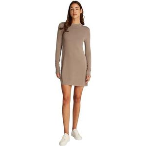 Calvin Klein - Gebreide Jurk - Oudroze/Zwart - Knitwear - Lange Mouw