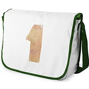 Bonamaison Digitaal bedrukte Messenger schooltas met kaki riem voor studenten, crossbody tas, koerierstas, schoudertas voor kinderen, meisjes, jongens, maat: 29x36 cm